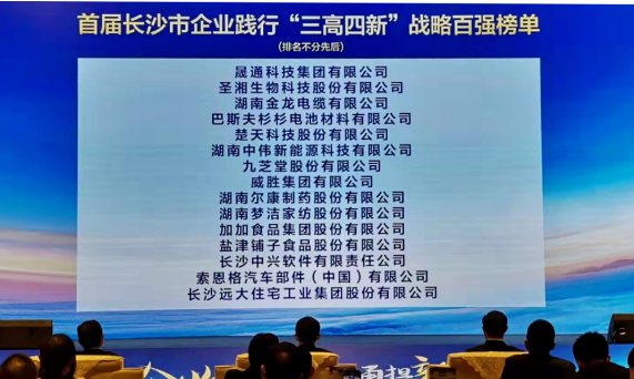 星空集团荣登“长沙市企业践行‘三高四新’战略百强榜”